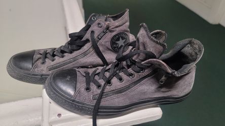 Zipper Side Black Converse High Top Sneakers