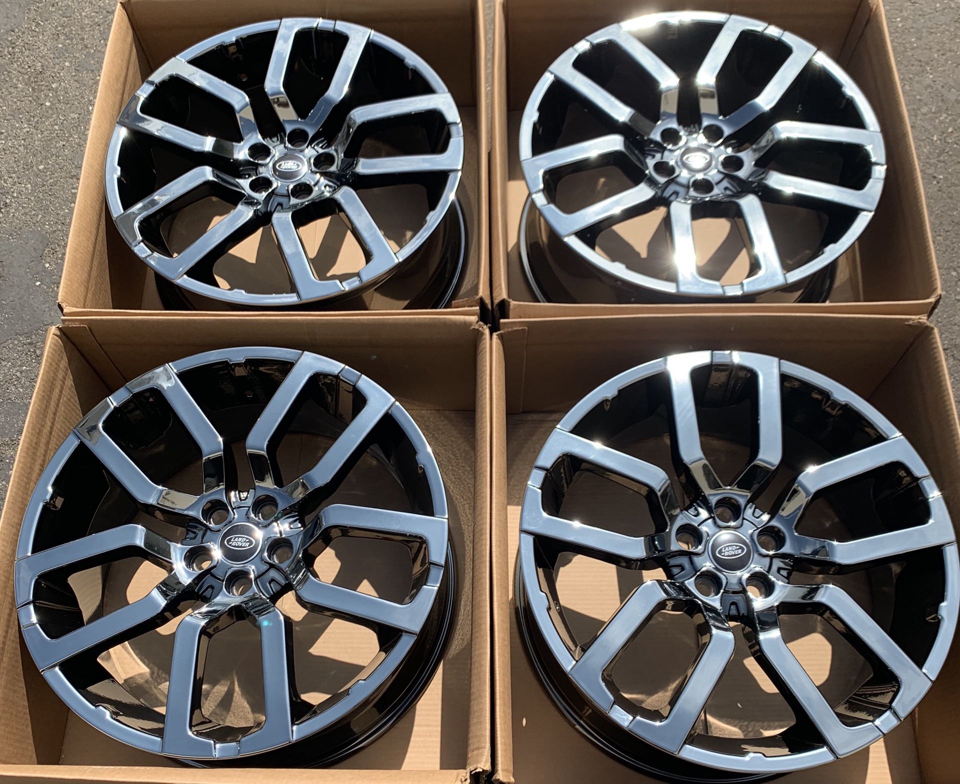 22” Range Rover sport style wheels rims black chrome new
