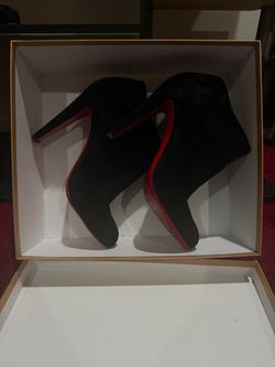 Christian Louboutin Suade Belle 100 Red Bottom Ankle Boot Heels size 42