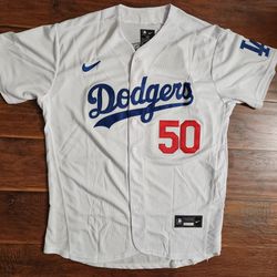 Los Angeles Dodgers Mookie Betts #50 white stitched jersey