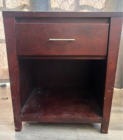 Set of TWO Dark Wood Nightstands