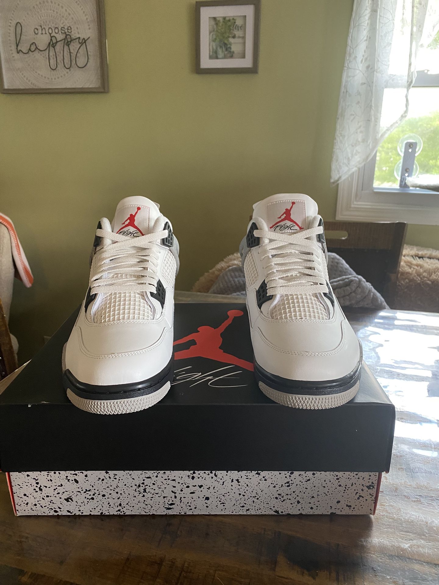 AIR JORDAN 4 WHITE CEMENT SIZE 13