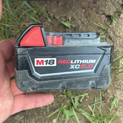 Two Milwaukee 5.0 M18 Battery
