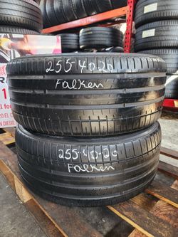 255 40ZR 20 FALKEN AZENIS FK510 TIRES 2554020 USED TIRES (PAIR) MOUNT BALANCE INCLUDED