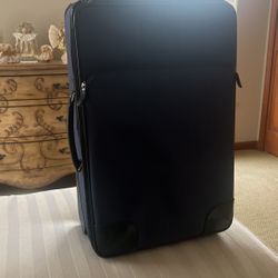 Coach 21” Carry On Two Wheel Luggage Ballistic nylon With Full Leather Trimmed