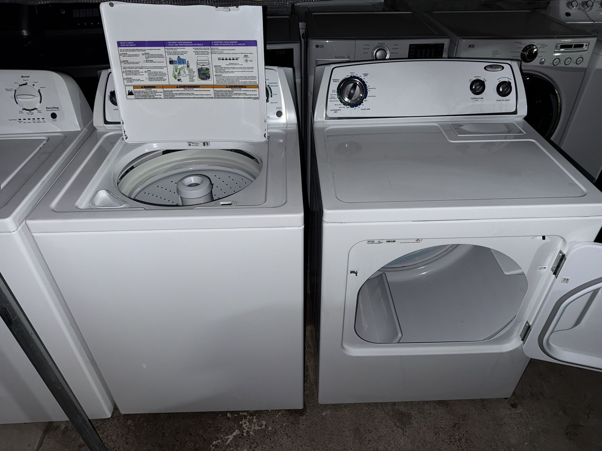 Whirlpool Washer And Electric Dryer With Heavy Duty Agitator And Dispenser