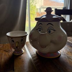 disney mrs potts and chip tea set
