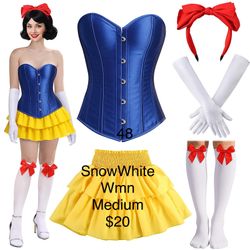 Snow White Corset Costume Women Medium / Disfraz Blanca Nieves Mujer