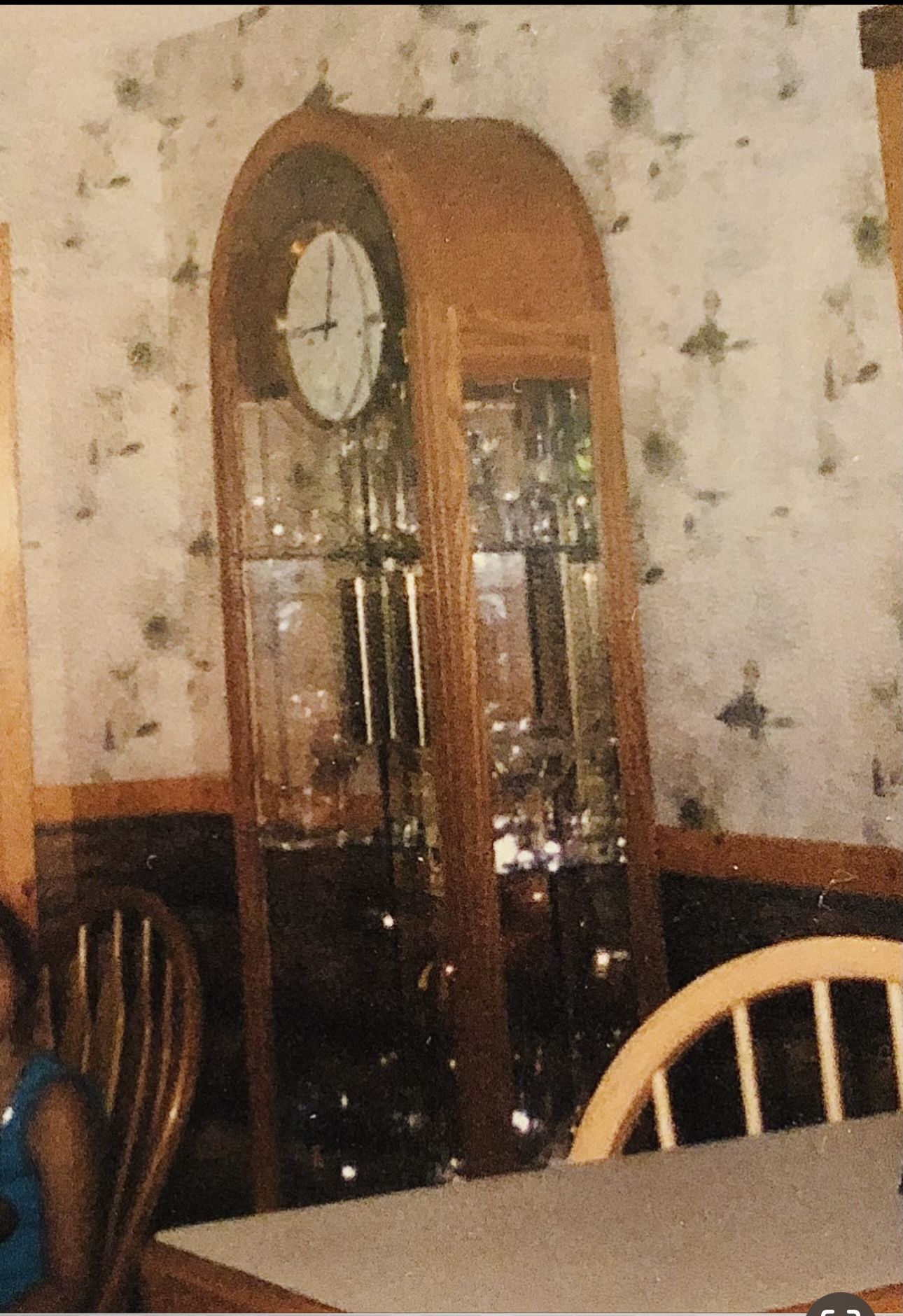 Contemporary Light Oak Glass Grandfather Clock