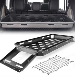 Rear Trunk Cargo Storage Rack Compatible for 2007-2026 Jeep Wrangler JK JKU & JL JLU Unlimited 4 Door Hardtops, Interior Luggage Rack Shelf for Campin