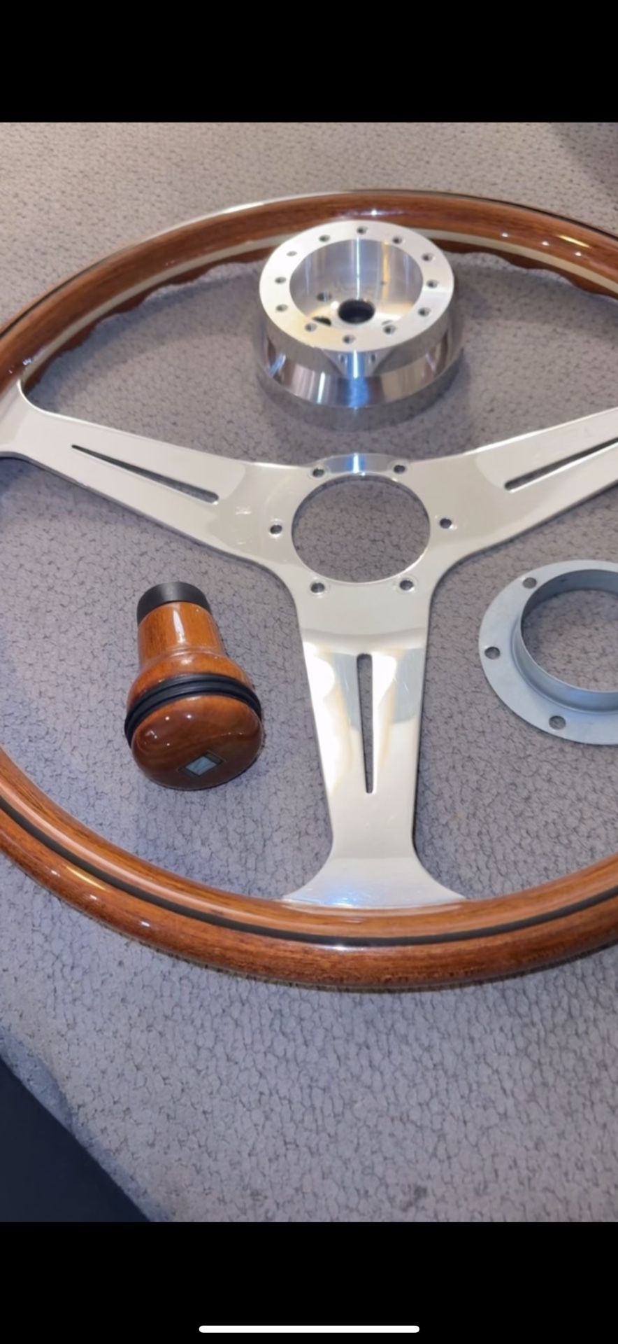 Raptor 15" Red Wood Grain Steering Wheel – Includes Horn Button, 15 Inch Diameter