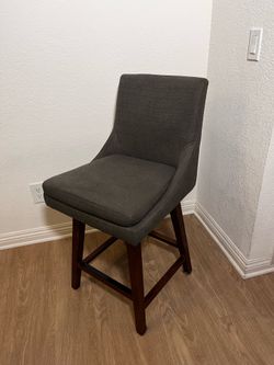 Modern Gray Swivel Counter Stool
