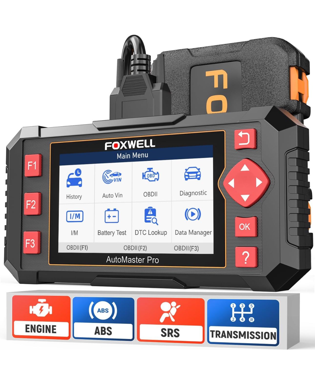 FOXWELL Car Scanner NT604 Elite OBD2 Scanner ABS SRS Transmission, Check Engine Code Reader,Diagnostic Scan Tool with SRS Airbag Scanner, Car Diagnost