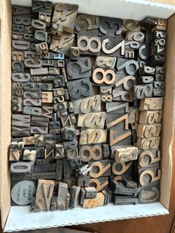 Antique Letterpress Numbers And Letter Blocks