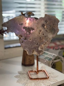 Angel Aura Pink Amethyst Piece with Built-In Stand