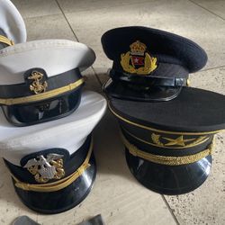 Vintage and Modern military hat cover collection USN Navy Naval Titanic ship boat military 