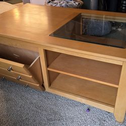Coffee table with two hideaway storages