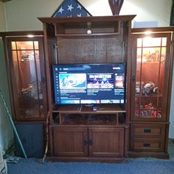 Big Entertainment Center And Curio Cabinets