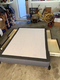 Full Size Bed Frame with Storage Drawers