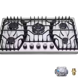 30 in. 5-Burners Recessed Gas Cooktop in Stainless Steel with Thermocouple Protection [NEW] **Assembly Req** 