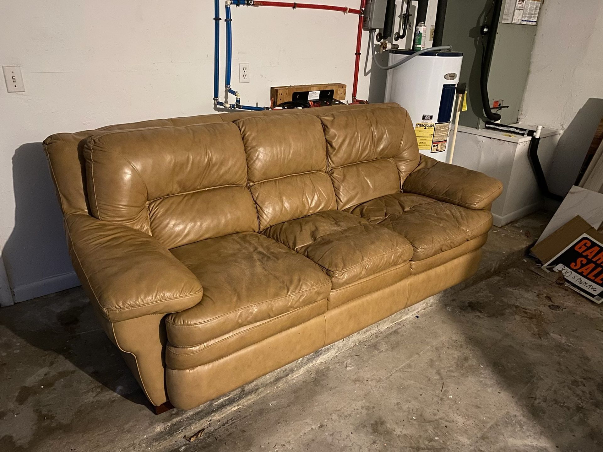 Genuine Super Soft Leather Couch And Loveseat For Sale