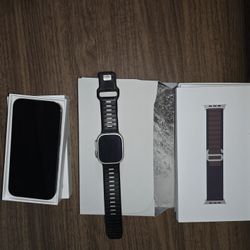 Unlocked iPhone 14 PRO 128 GB + Apple Watch Ultra 2 Bundle (Unused Original Band + 2 Extra Bands)