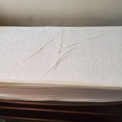 Wooden Twin Sleigh Bed With Mattress For Sale