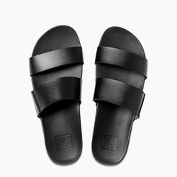 REEF CUSHION SANDS women's sandals, black, SIZE 5, New