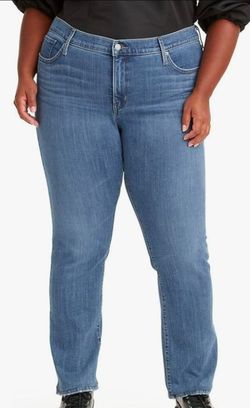 Levis 314 Shaping Straight Jeans Womens 26W M  Blue Stretch Mid Rise Denim Pants