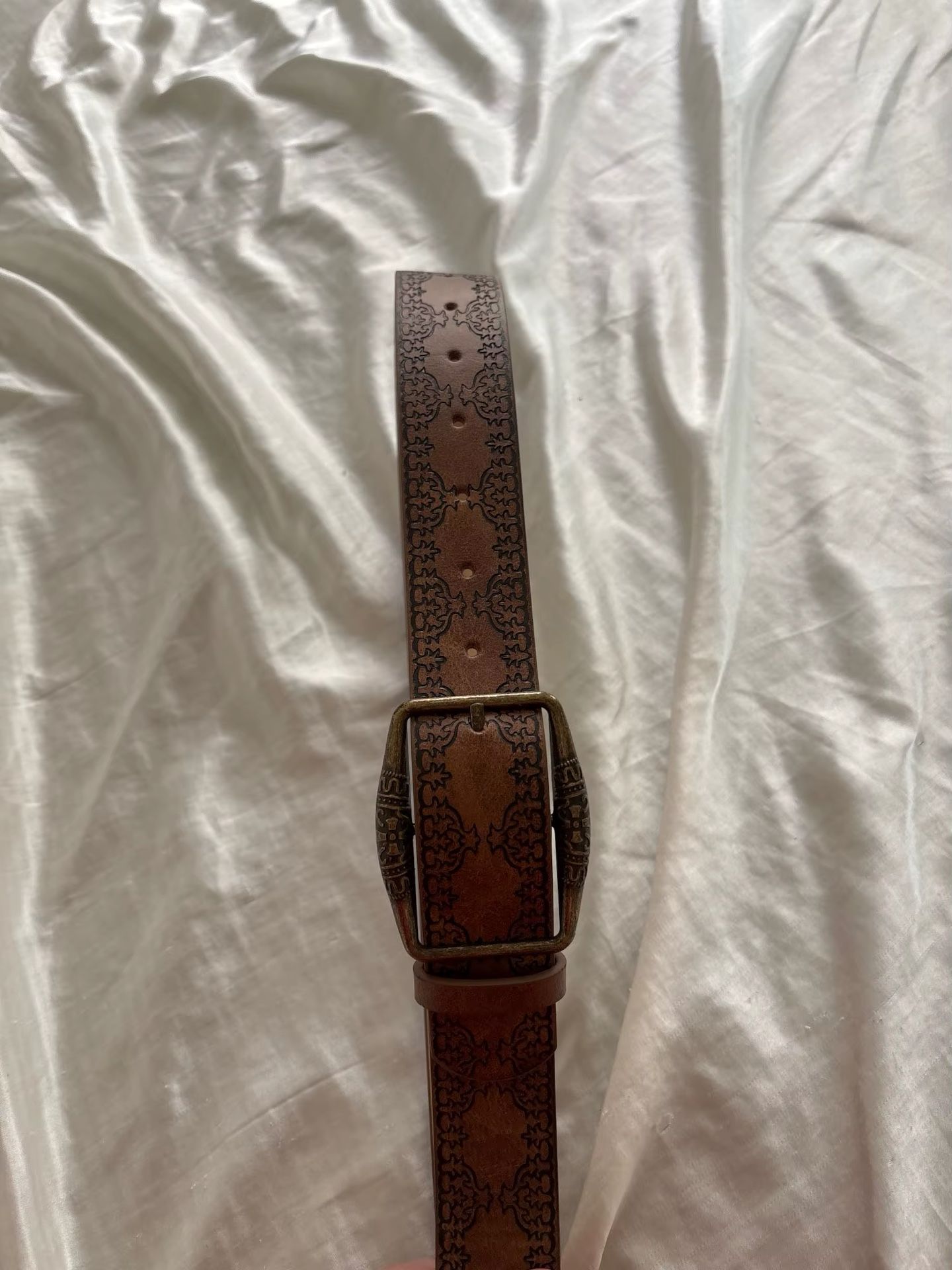 Brown leather belt Women