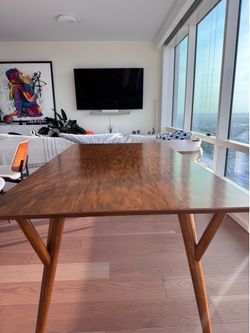 Mid-Century Modern Walnut Extendable Dining Table
