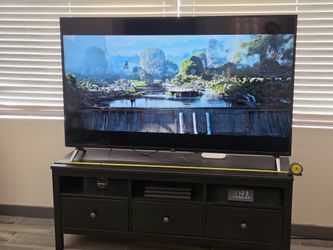TV Stand comes  with 65" TV &  Play Station 4 + games