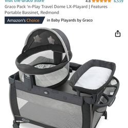 Graco Pack ‘n-Play Travel Dome LX-Playard, Portable Bassinet, changing table.  Umbrella stroller