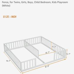 Double Twin Sized Bed With Rails 