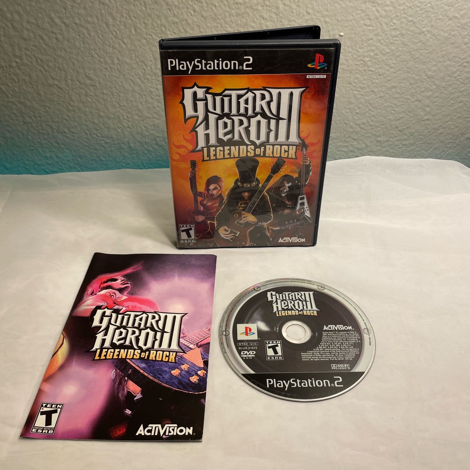 GUITAR HERO 3 LEGENDS OF ROCK PS2 TESTED (NOT FOR RESALE) Mint Disc 2007 Game