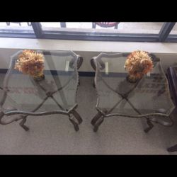 Antique Glass/ Wrought Iron Tables