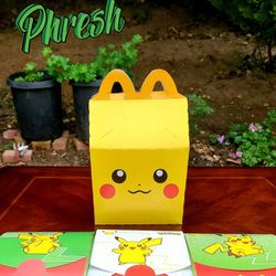 Pokemon Happy Meal 3 Packs With Pikachu Box McDonald's 