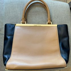 Brown & Black Leather Michael Kors Purse Satchel Shoulder Bag