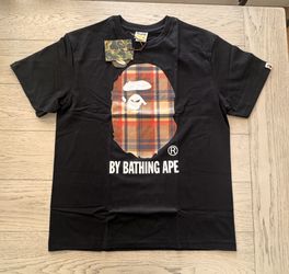 BAPE Plaid Ape Head T-Shirt Black – Size XL – New w/ Tags & Bag