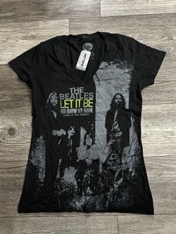 Women’s The Beatles V Neck Shirt Large Let It Be