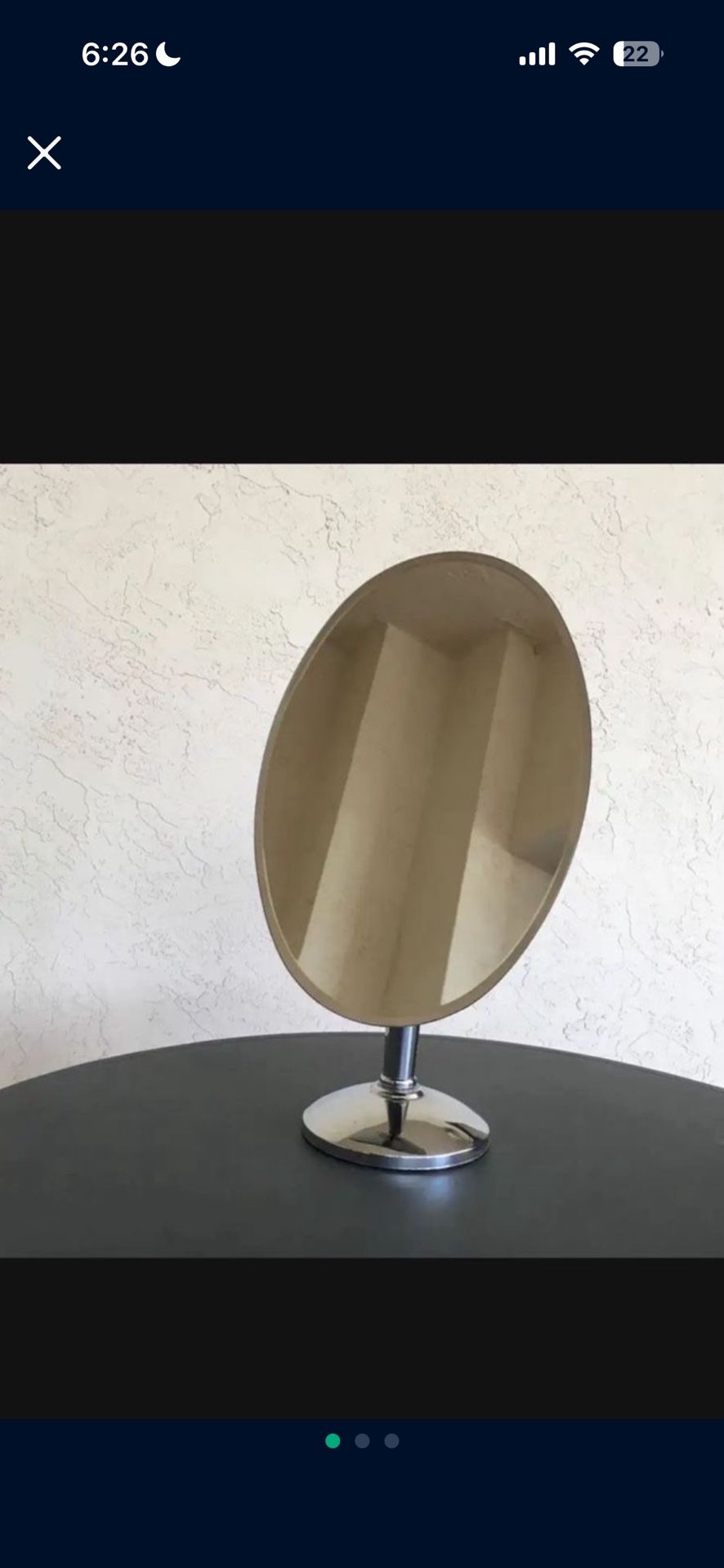 One Adjustable Stainless Steel Table Mirror With Heavy Base