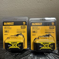 Two Dewalt 12V XR 5 hour Batteries - Set of two