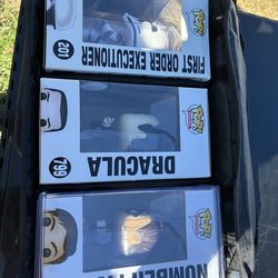 Funko pops + protective case