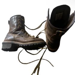 Carolina Steel Shank Lineman Boots Size 8.5 D Men’s Made In USA Brown Leather