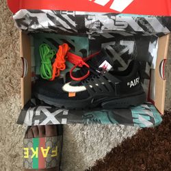 Off-White Nike Prestos, Black , Size 8