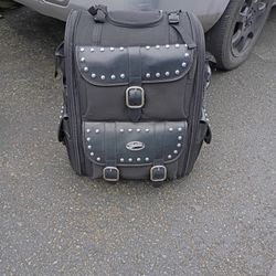 Saddlemen Leather Extra Large Two-piece Studded Nylon Touring Pack