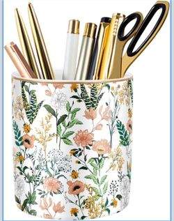 Large Capacity Colored Pen Holder for Desk, Ceramic Pencil Holder Pen Cup Marker Holder Makeup Brush Holders, Desk Accessories & Workspace Organizers 