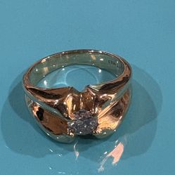 14k Solid Gold And Natural Dimond Ring 10 Grms Size 8 Testing Welcome Not Selling For Scrap 800 Firm 