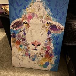 Sheep retro painting 3’  X 2’