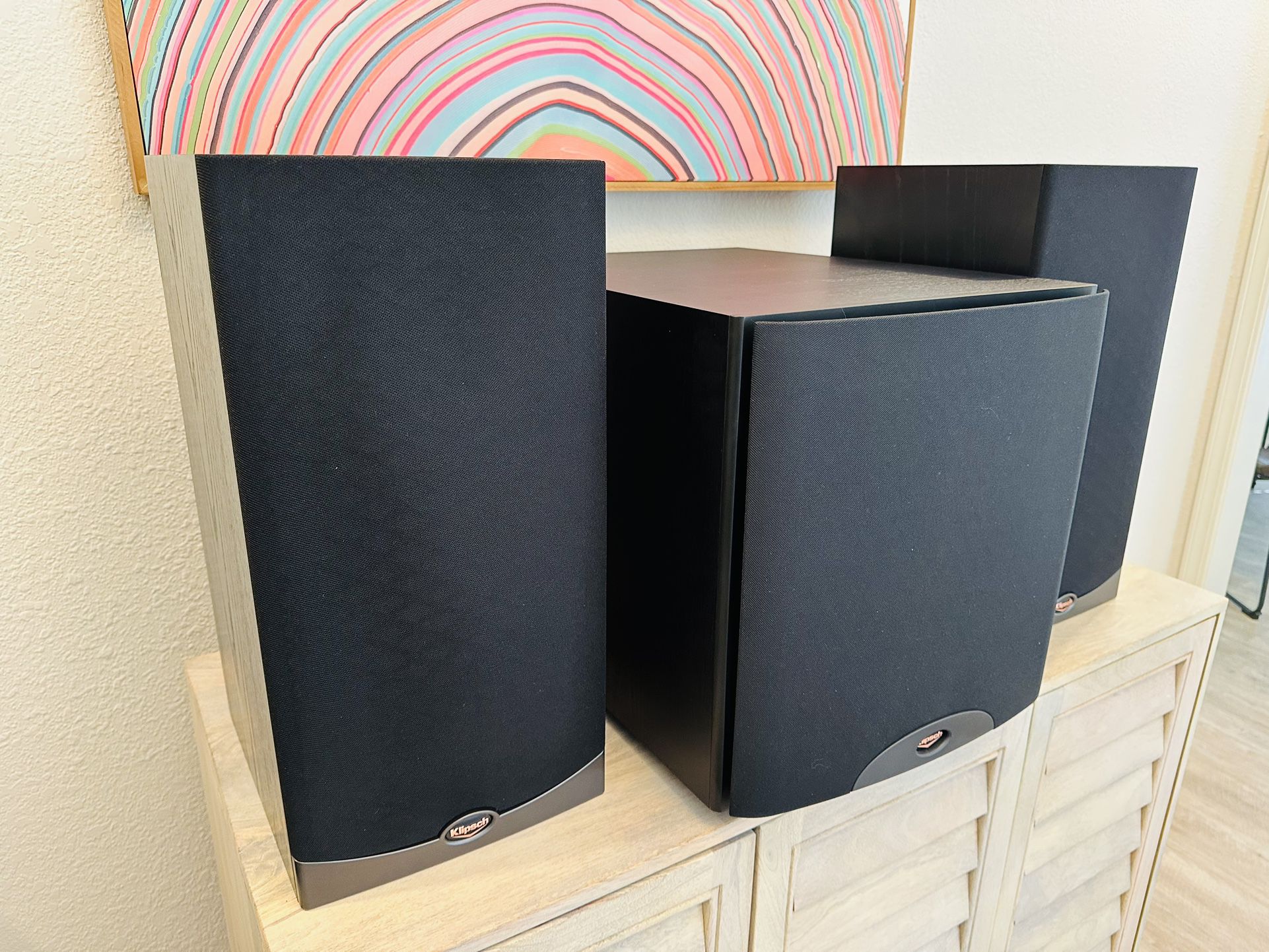 2004 Klipsch RSW-12 Subwoofer and TWO RB-75 Bookshelf Speakers | LIKE NEW NEAR MINT!